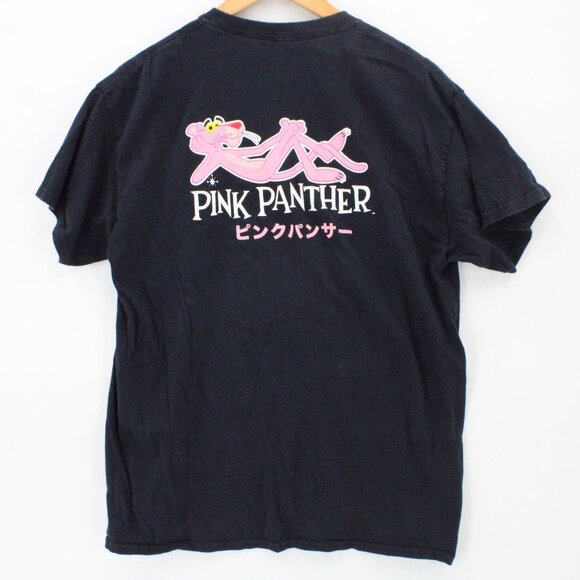 Pink Panther Shirt Mens Black Short Sleeve Japanese Logo Graphic Cotton Large L - Picture 7 of 9